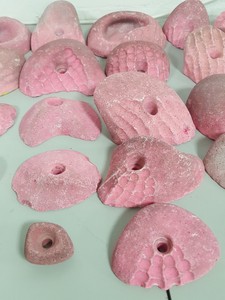 Thumbnail image of Lot of 25 Pink Bouldering / Rock Climbing Grips Hand / Foot - No Bolts