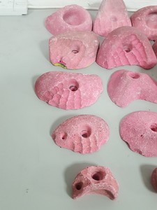 Thumbnail image of Lot of 25 Pink Bouldering / Rock Climbing Grips Hand / Foot - No Bolts