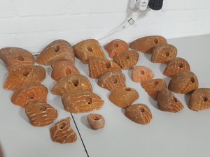 Thumbnail image of Lot of 25 Orange Bouldering / Rock Climbing Grips Hand / Foot - With Bolts