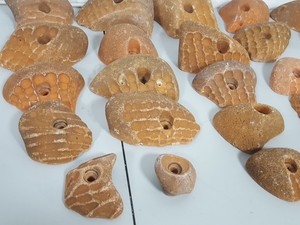 Thumbnail image of Lot of 25 Orange Bouldering / Rock Climbing Grips Hand / Foot - With Bolts