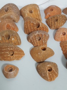 Thumbnail image of Lot of 25 Orange Bouldering / Rock Climbing Grips Hand / Foot - With Bolts