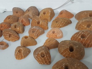 Thumbnail image of Lot of 25 Orange Bouldering / Rock Climbing Grips Hand / Foot - With Bolts