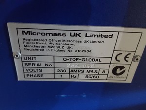 Thumbnail image of MicroMass Q-Tof & Q-Tof-Global Mass Spectrometer + Edwards E2M28 Lab