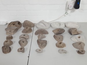 Thumbnail image of Lot of 25 Grey White Bouldering / Rock Climbing Grips Hand / Foot - No Bolts