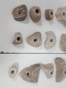 Thumbnail image of Lot of 25 Grey White Bouldering / Rock Climbing Grips Hand / Foot - No Bolts