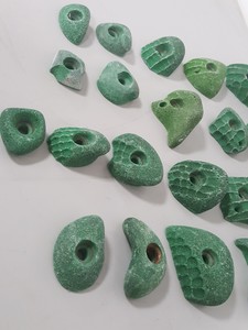 Thumbnail image of Lot of 21 Green Bouldering / Rock Climbing Grips Hand / Foot - No Bolts