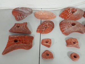 Thumbnail image of Lot of 18 Orange Bouldering / Rock Climbing Grips Hand / Foot - No Bolts
