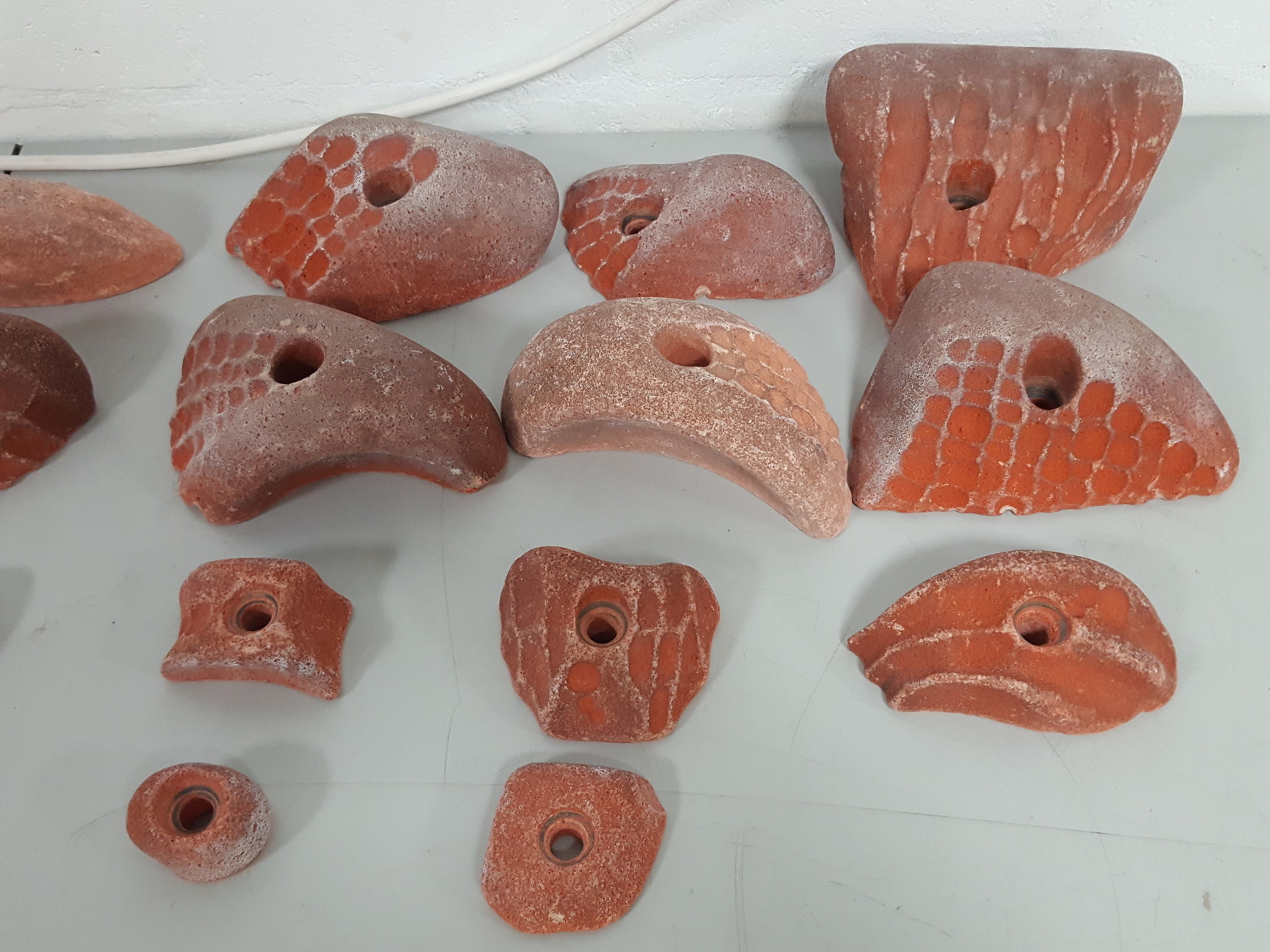 Image of Lot of 18 Orange Bouldering / Rock Climbing Grips Hand / Foot - No Bolts