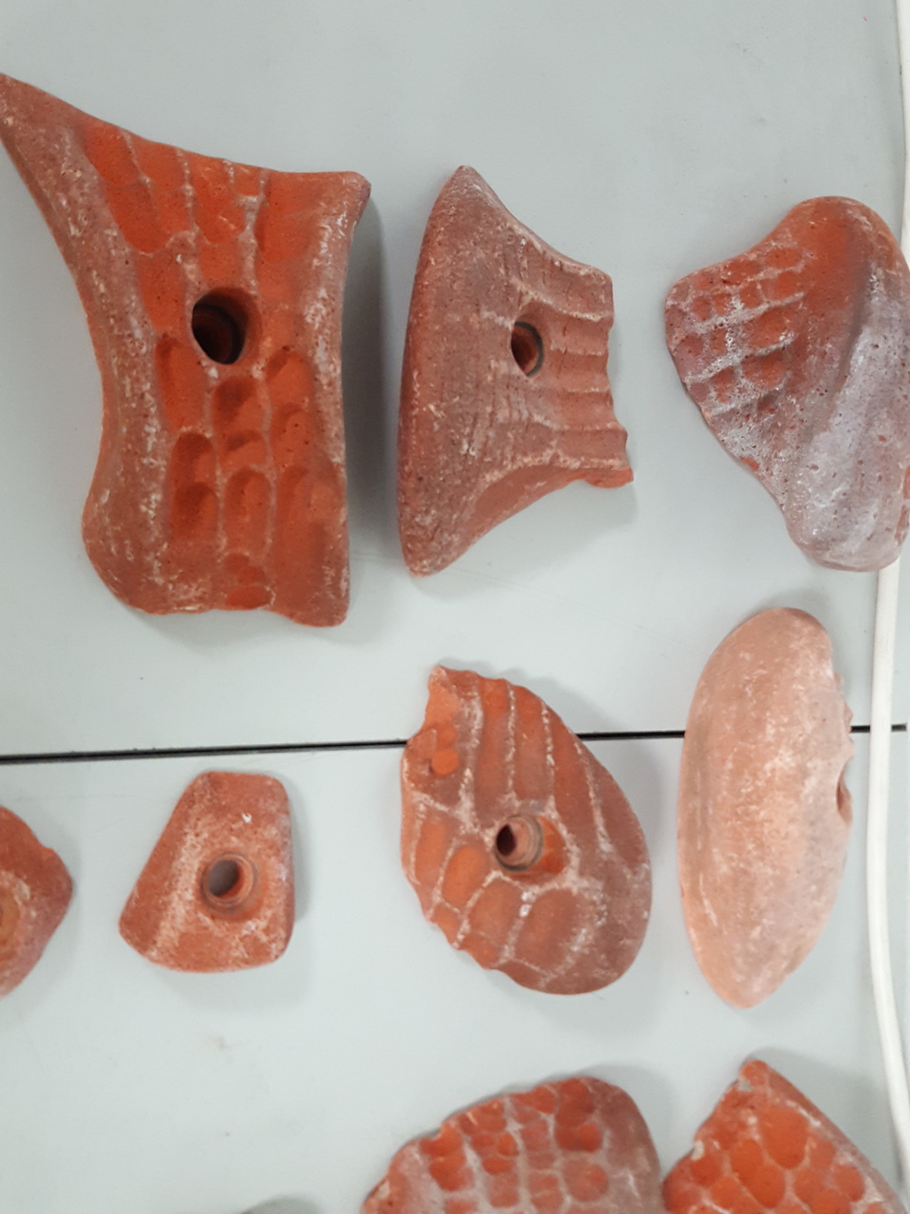Image of Lot of 18 Orange Bouldering / Rock Climbing Grips Hand / Foot - No Bolts