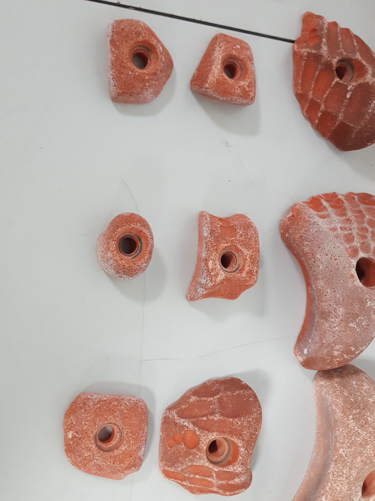 Image of Lot of 18 Orange Bouldering / Rock Climbing Grips Hand / Foot - No Bolts