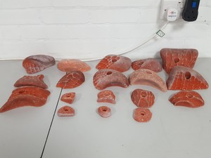 Thumbnail image of Lot of 18 Orange Bouldering / Rock Climbing Grips Hand / Foot - No Bolts