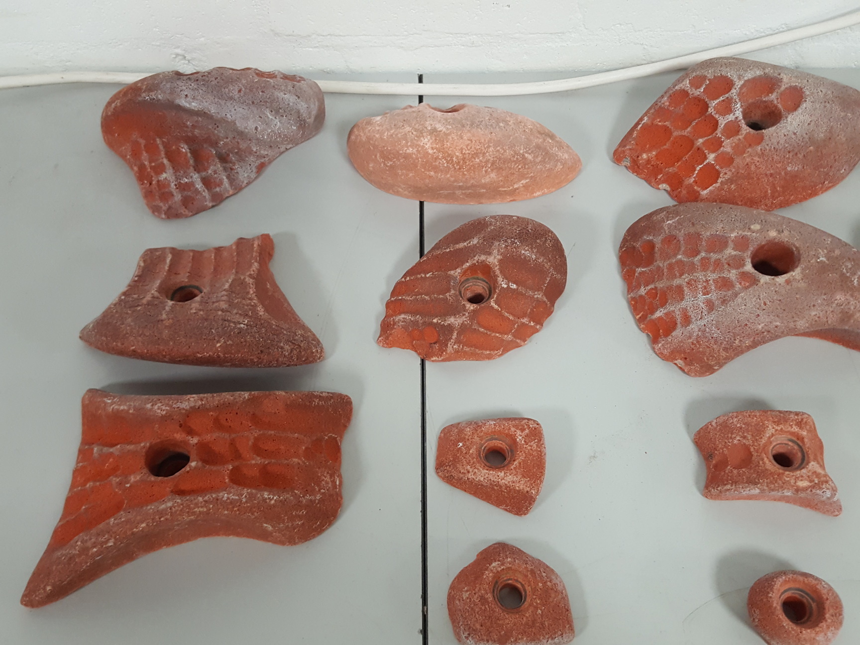 Image of Lot of 18 Orange Bouldering / Rock Climbing Grips Hand / Foot - No Bolts