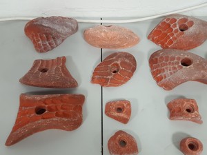 Thumbnail image of Lot of 18 Orange Bouldering / Rock Climbing Grips Hand / Foot - No Bolts