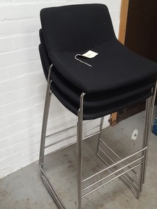 Thumbnail image of Set of 3 China High Back Night Club Chair Black Bar Stools Coffee