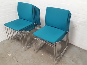 Thumbnail image of Lot of 13 Stackable Modern Office Chairs Steel Legs 