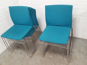 Thumbnail image of Lot of 13 Stackable Modern Office Chairs Steel Legs 
