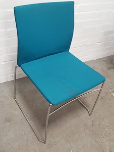 Thumbnail image of Lot of 13 Stackable Modern Office Chairs Steel Legs 