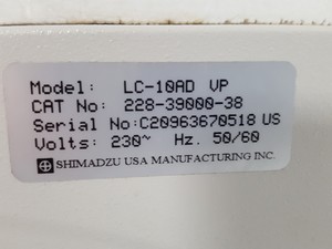 Thumbnail image of Shimadzu SCL-10A VP, SCL-10A VP, DGU-14A, LC-10AD VP HPLC + Software