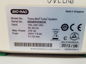 Thumbnail image of Bio-Rad Trans-Blot Turbo Transfer System + GibcoBRL Model V15-17 & Cassettes Lab