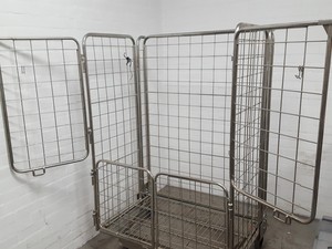 Thumbnail image of Collapsible Double Roll Cage Metal Wire Warehouse Storage 