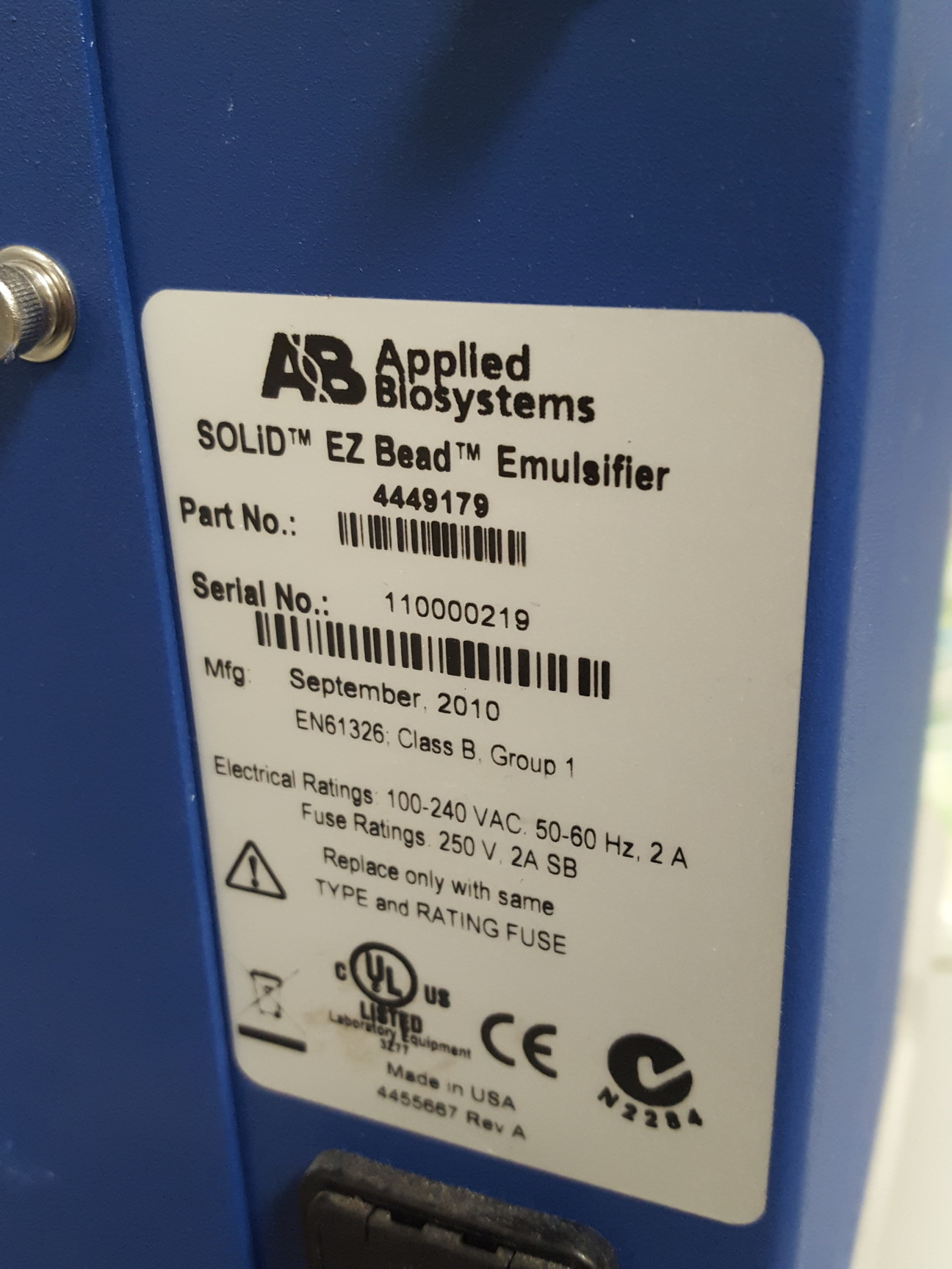 Image of Applied Biosystems Solid EZ Beam System Emulsifier, Enrichment & Amplifier Lab