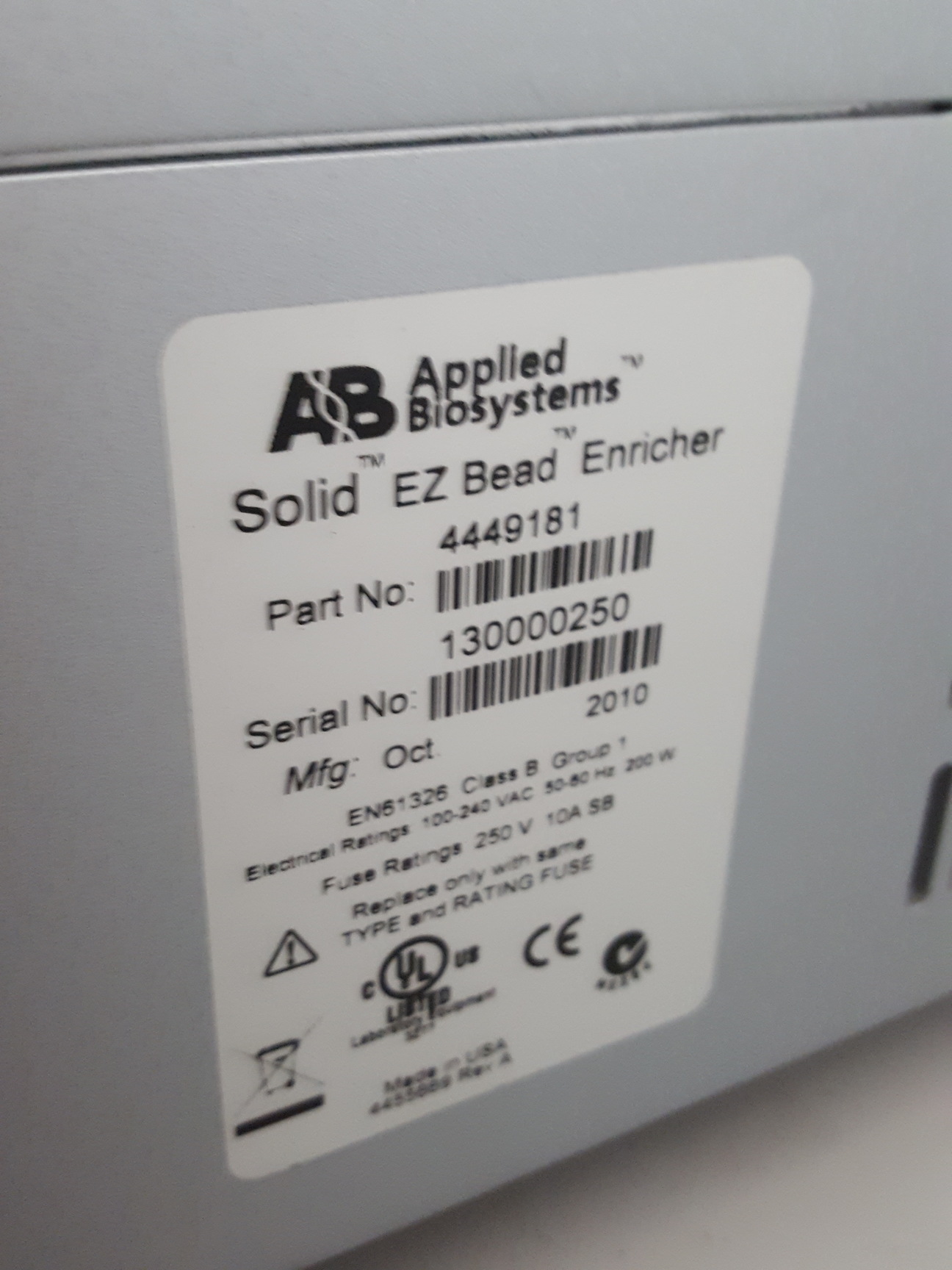 Image of Applied Biosystems Solid EZ Beam System Emulsifier, Enrichment & Amplifier Lab
