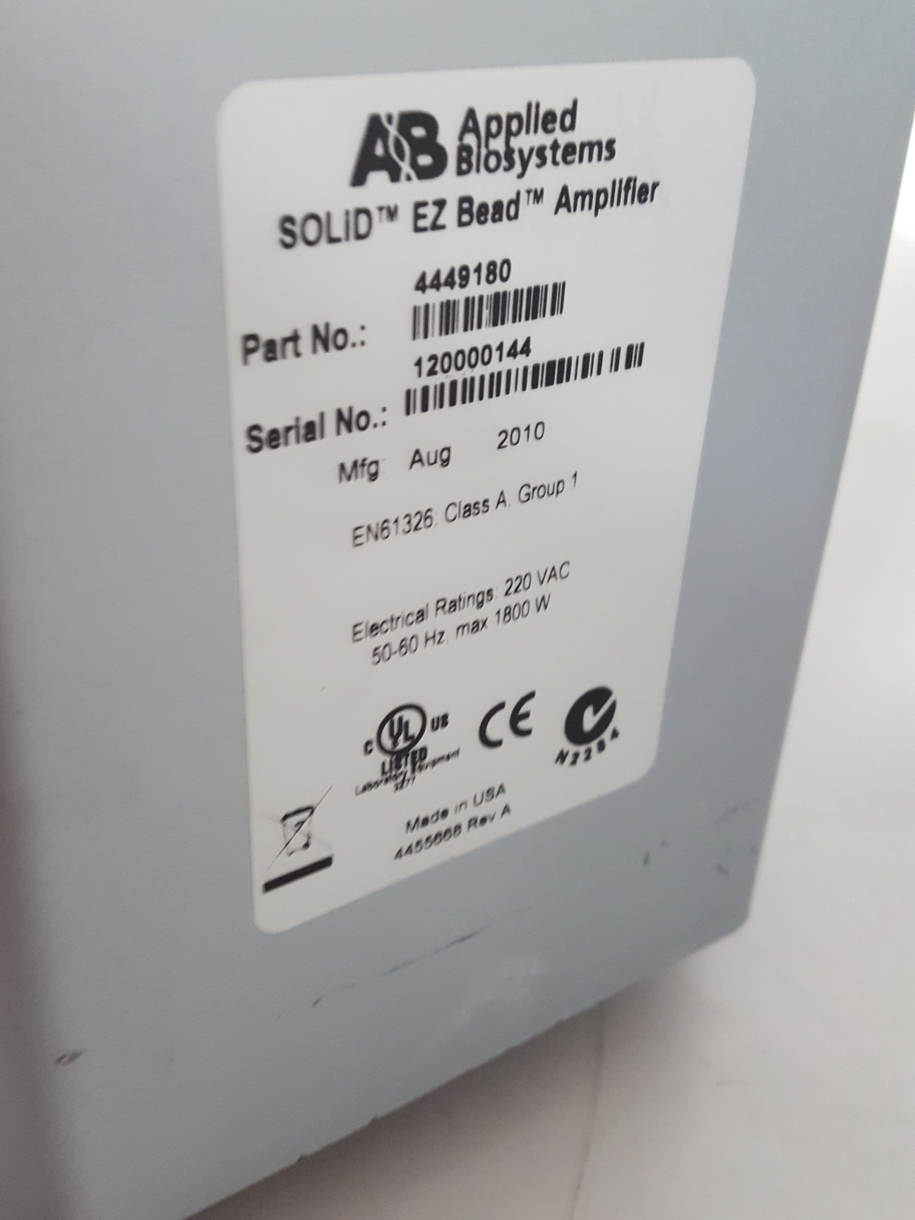 Image of Applied Biosystems Solid EZ Beam System Emulsifier, Enrichment & Amplifier Lab