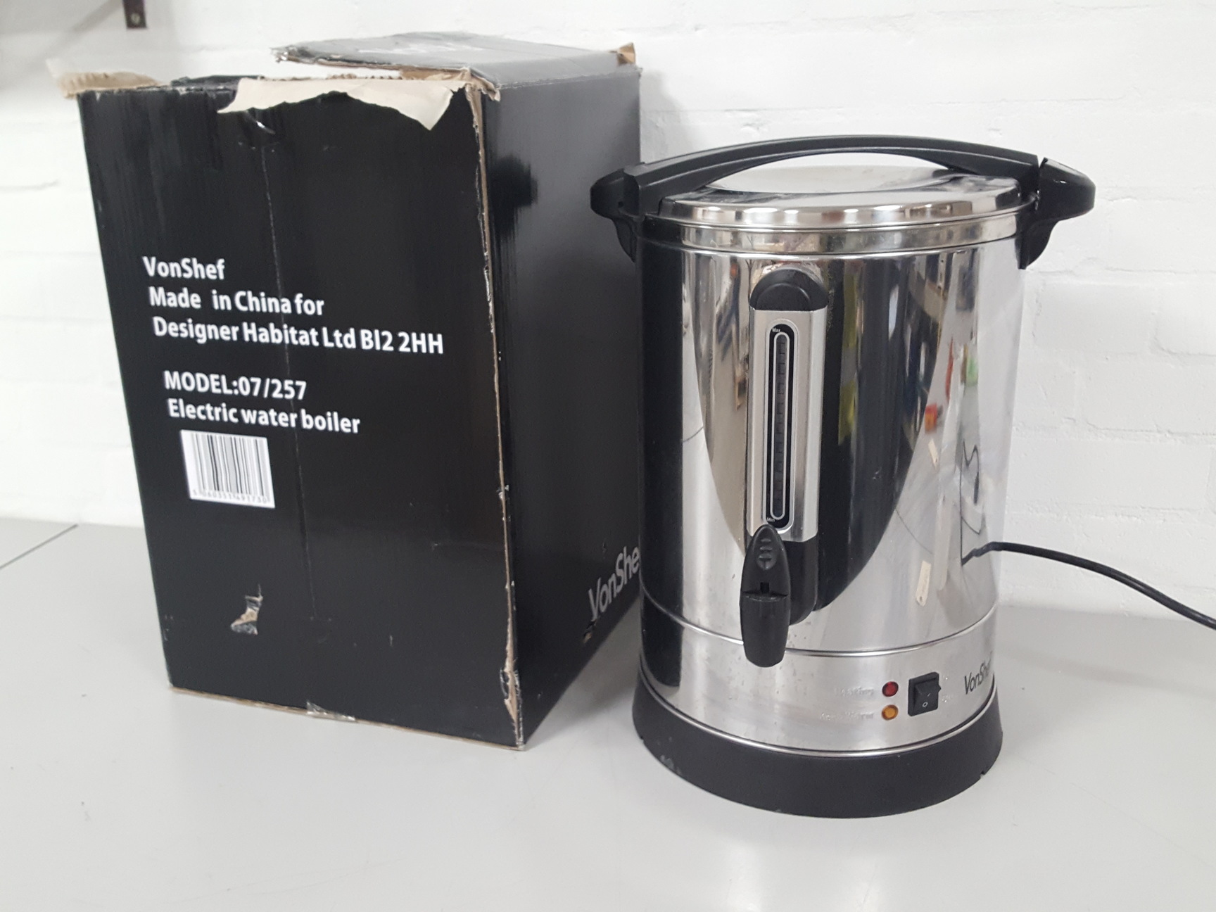 VonShef 13L 2500W 07/257 Catering Urn Hot Water Dispenser