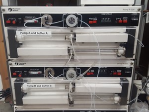 Thumbnail image of Pharmacia HPLC System 3x P-500 Pumps Fraction Collector, Controller LLC-501 Plus