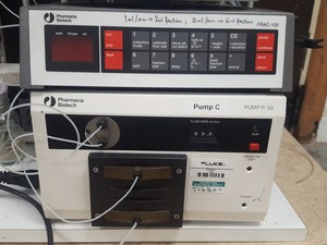 Thumbnail image of Pharmacia HPLC System 3x P-500 Pumps Fraction Collector, Controller LLC-501 Plus