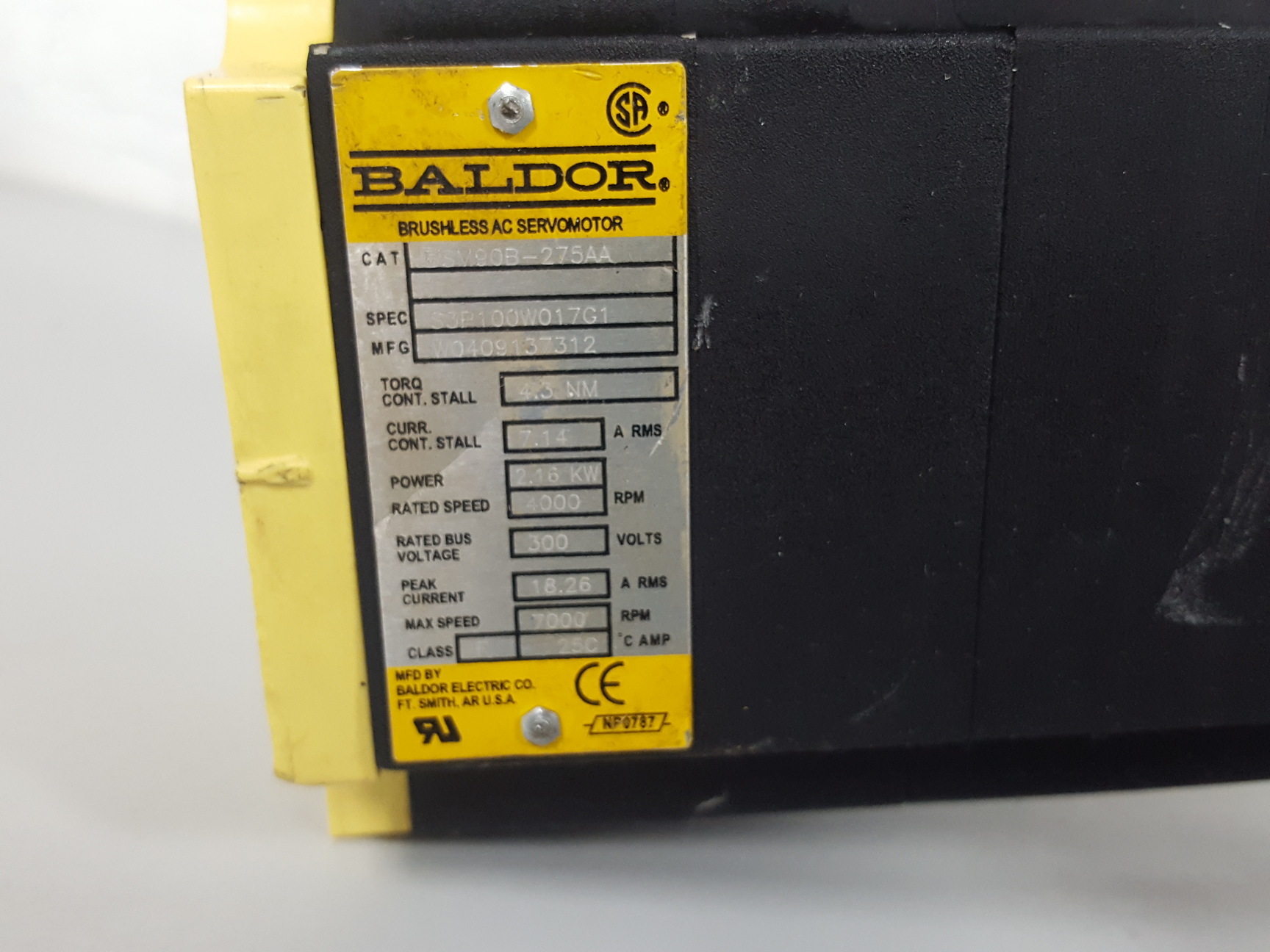 Image of Baldor Brushless AC Servomotor SV90B-275A Motor + Gearbox Gudel 454518