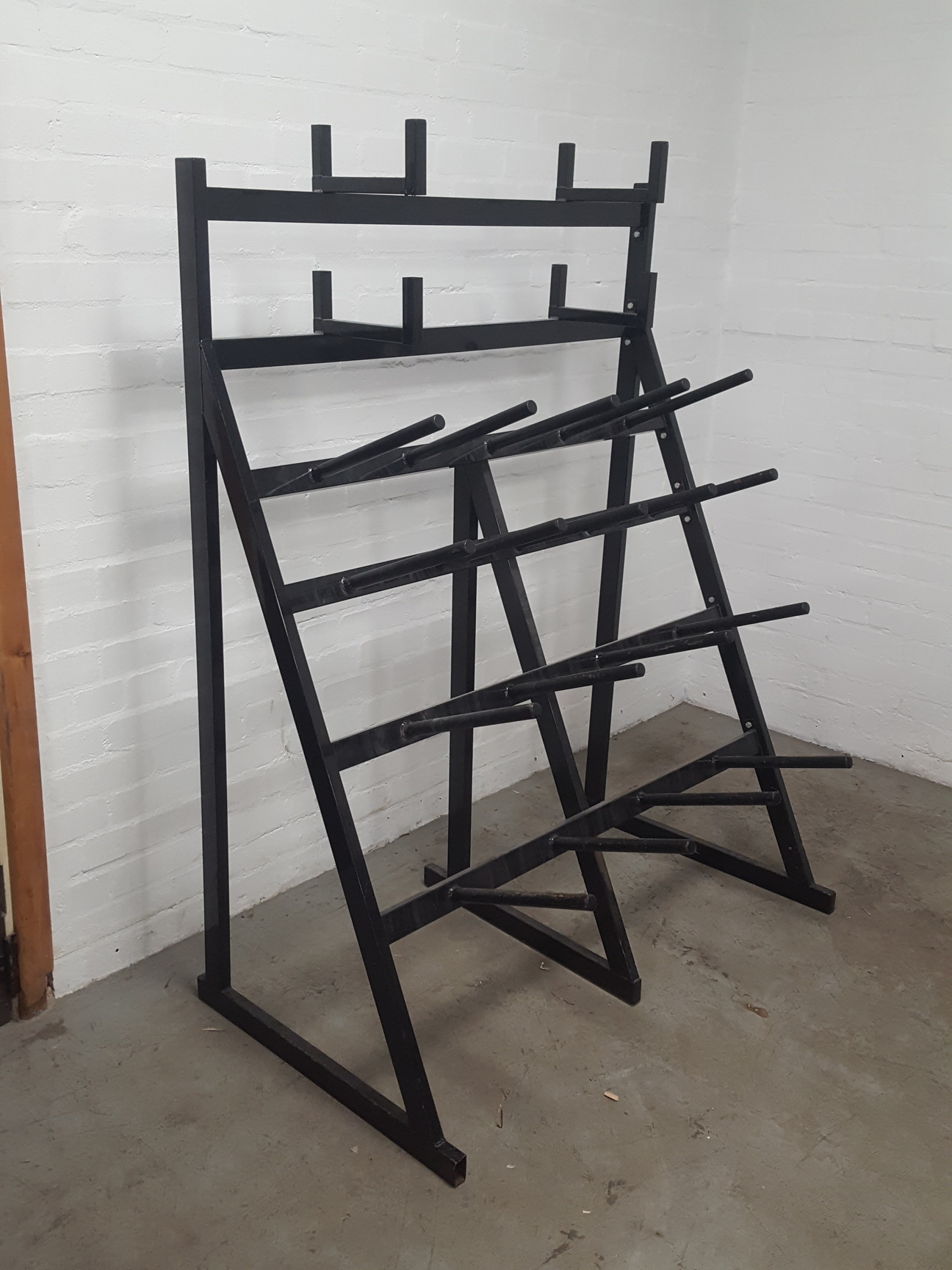 Image of 143kg Studio Weight Plates Dance / Aerobics + 7 Barbells & Barbell Rack