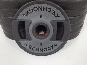 Thumbnail image of Lot of 17 x 5kg Technogym Olympic Gym Weight Plates Gym Equipment