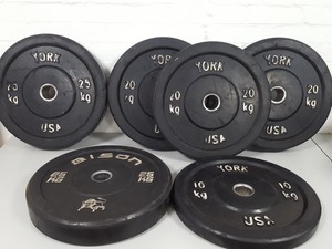 Thumbnail image of 120kg Bumper Olympic Weight Plates York Bison Gym Commercial