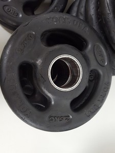 Thumbnail image of 162.5kg of York USA Olympic Weight Plates Gym 10kg, 5kg, 2.5kg, 1.25kg
