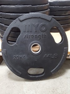 Thumbnail image of Myo Strength Olympic Tri Grip Gym Weight Plates 22 x 20kg Gym Equipment