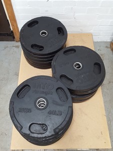 Thumbnail image of Myo Strength Olympic Tri Grip Gym Weight Plates 22 x 20kg Gym Equipment