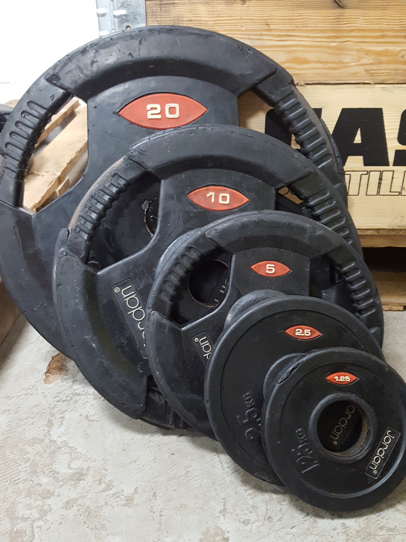 Image of Jordan Olympic Tri Grip Gym Weight Plates 20kg 10kg 5kg 2.5kg 1.25kg