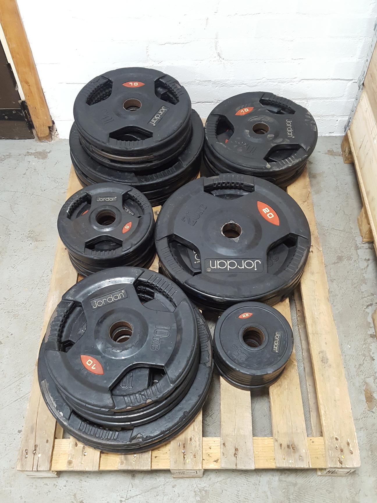 Image of Jordan Olympic Tri Grip Gym Weight Plates 20kg 10kg 5kg 2.5kg 1.25kg