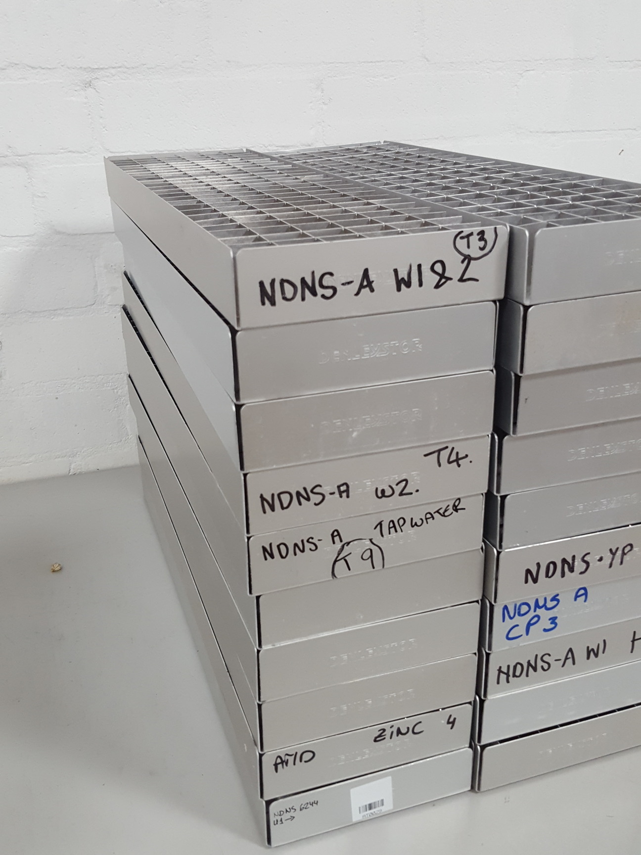 Lot of 20 Denley -80 Freezer Vial / Sample Storage Racks Lab 47.4cm x 13cm