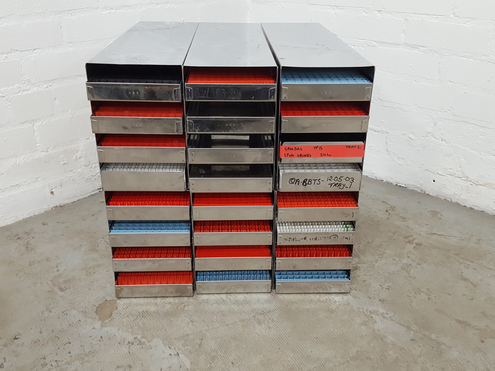 Image of Lot of 6 Storage Tray Racks Lab Equipment
