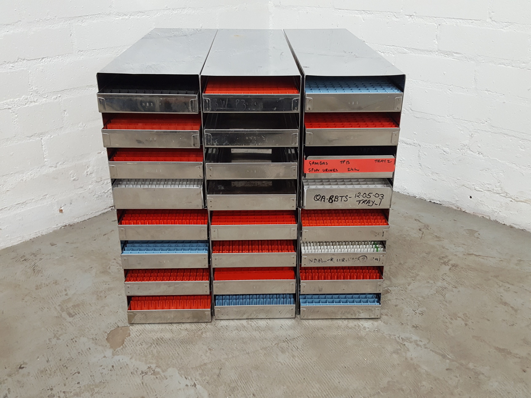 Image of Lot of 6 Storage Tray Racks Lab Equipment