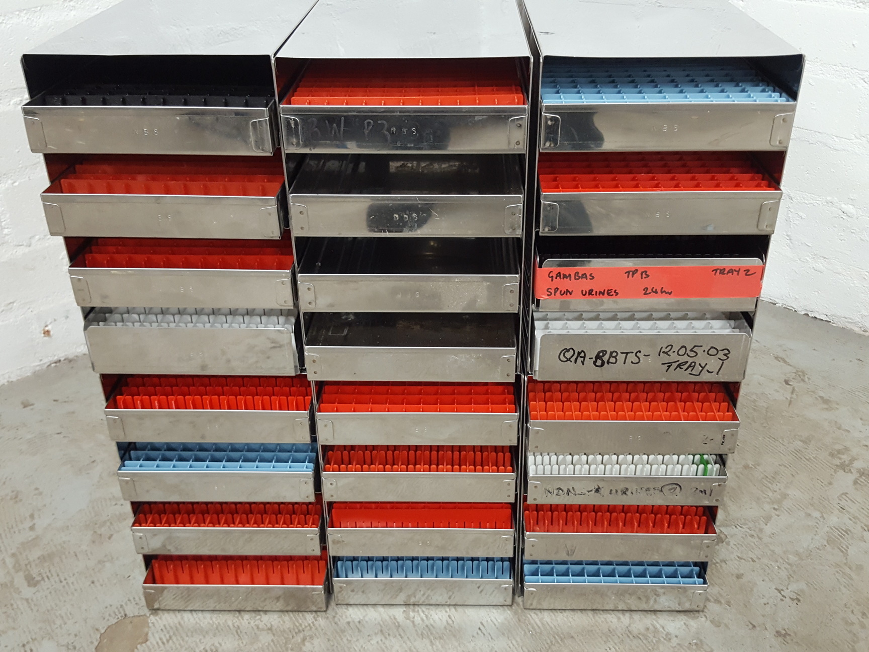 Image of Lot of 6 Storage Tray Racks Lab Equipment