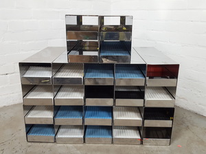 Thumbnail image of Lot of 12 Storage Tray Racks Lab Equipment
