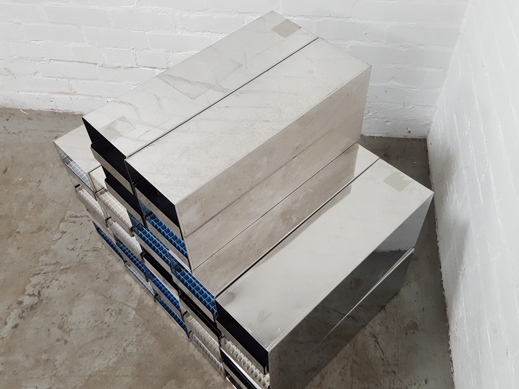 Image of Lot of 12 Storage Tray Racks Lab Equipment