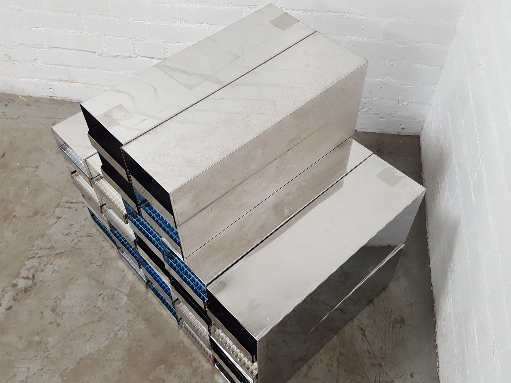 Image of Lot of 12 Storage Tray Racks Lab Equipment