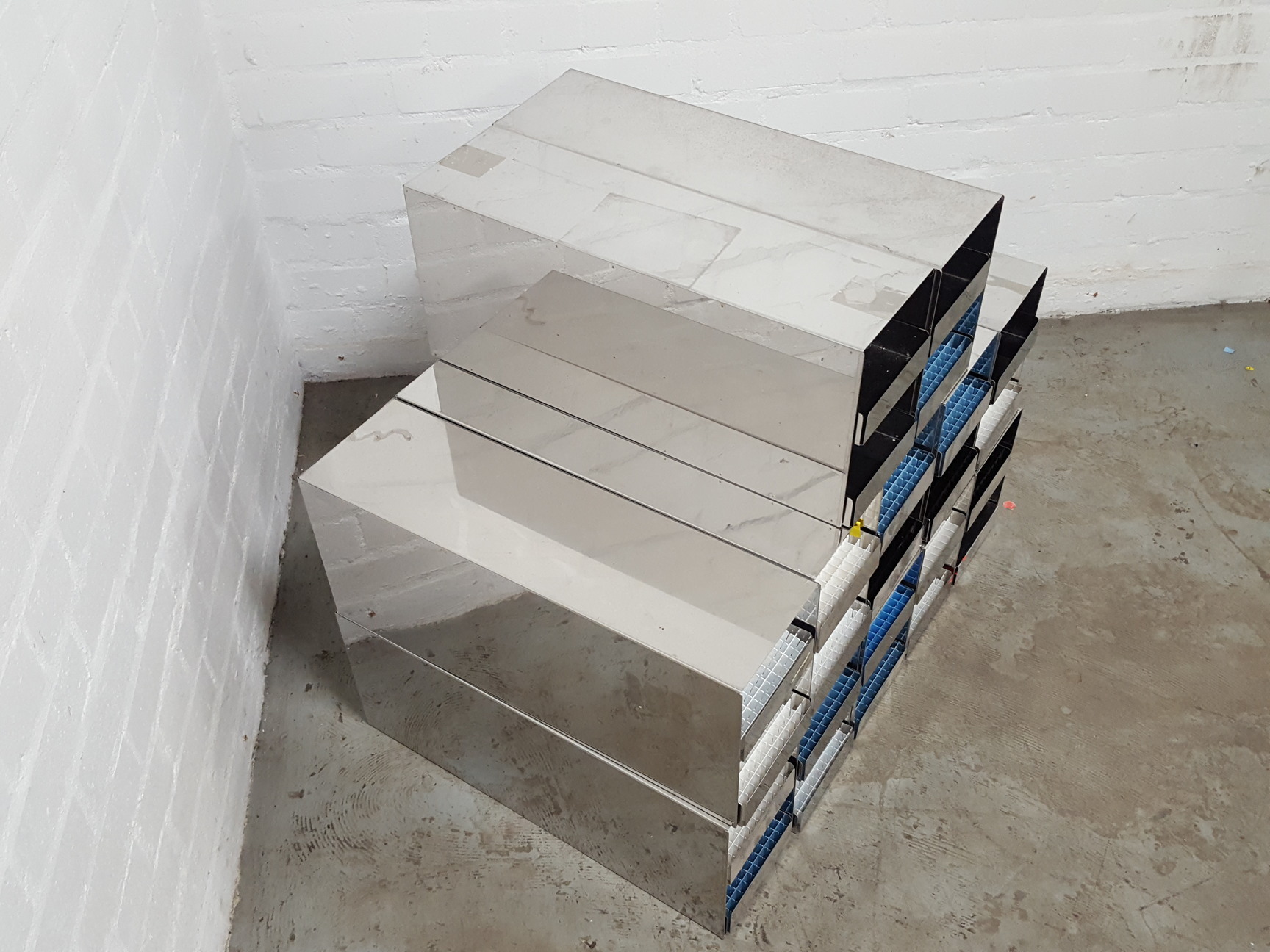 Image of Lot of 12 Storage Tray Racks Lab Equipment