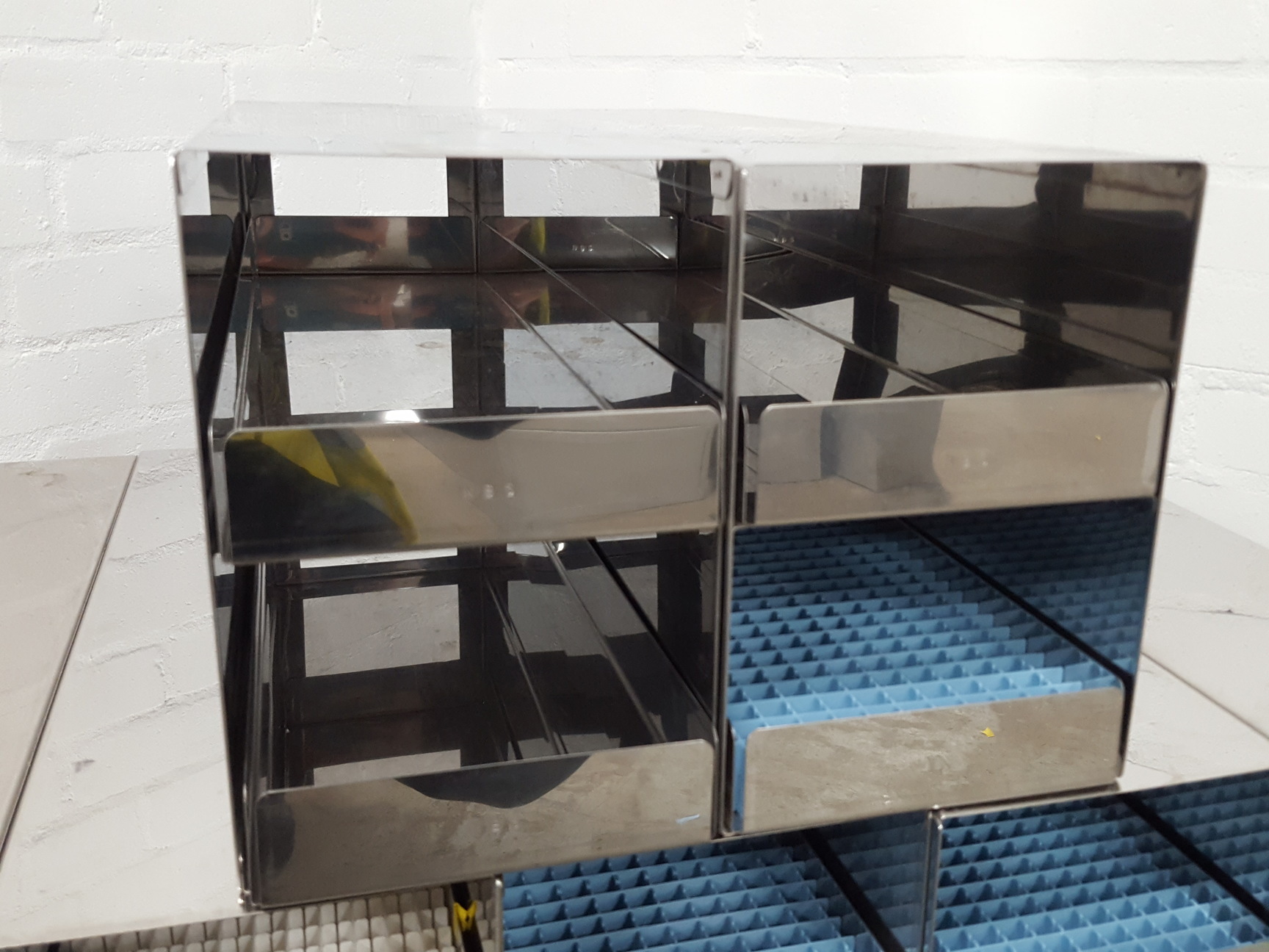 Image of Lot of 12 Storage Tray Racks Lab Equipment