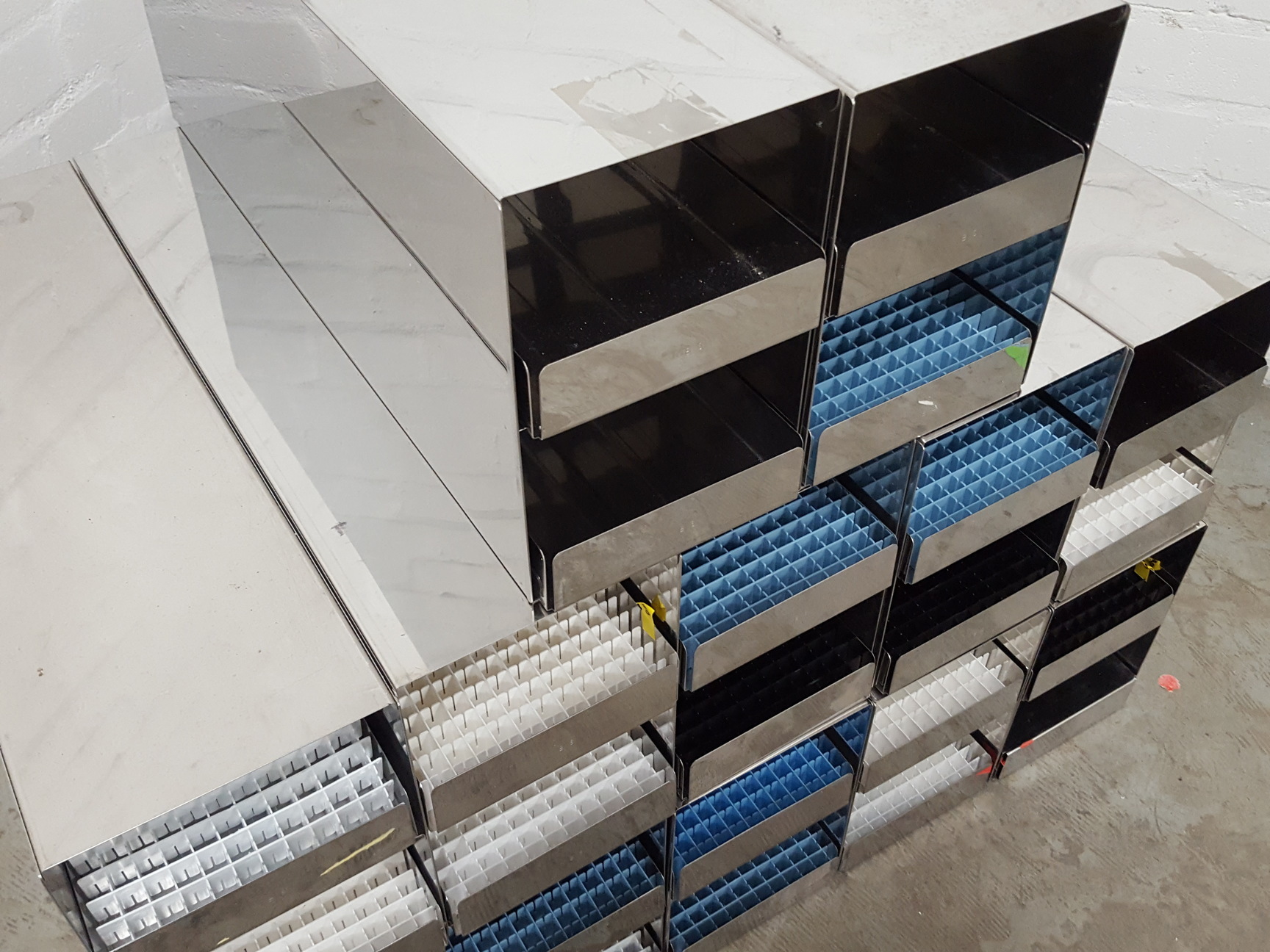 Image of Lot of 12 Storage Tray Racks Lab Equipment
