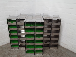 Thumbnail image of Lot of 12 -80 Lab Freezer Storage Racks Lab 58cm x 14cm x 16.4cm